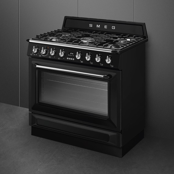 Cuisinière avec taque de cuisson au gaz Smeg TR90GMBL detail 4