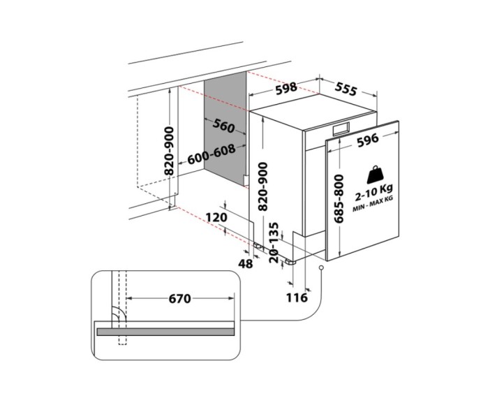 Lave-vaisselle full-intégré 60cm Whirlpool WIO3T141PS detail 5