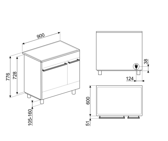 Cuisinière induction Smeg CG92IANT9 detail 1