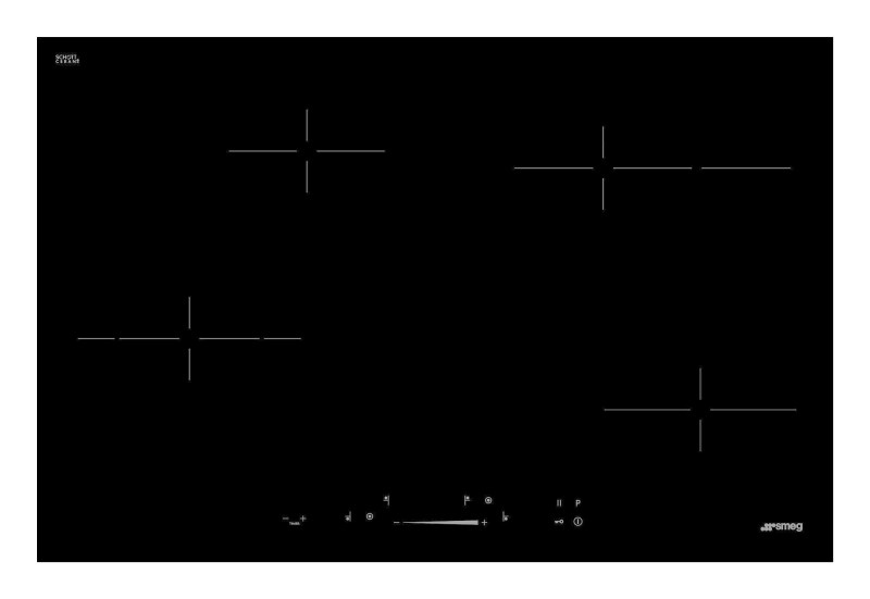 Kookplaat vitrokeramisch Smeg SE484EMTD vooraanzicht