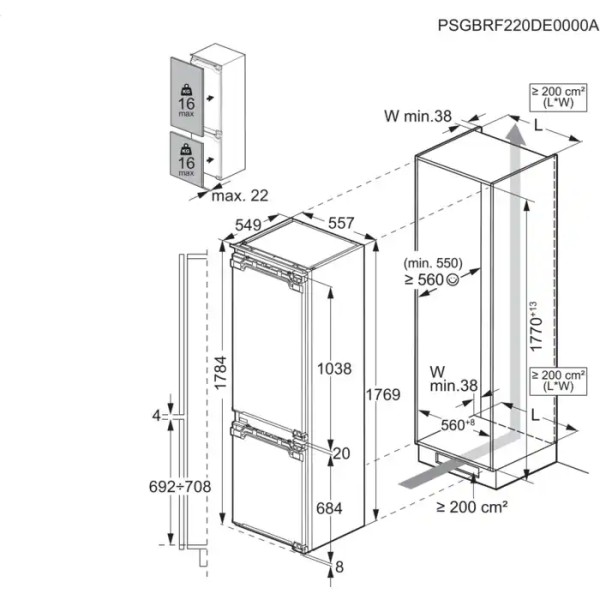 Combiné réfrigérateur/congélateur intégrable AEG TC6MS18FDF detail 2