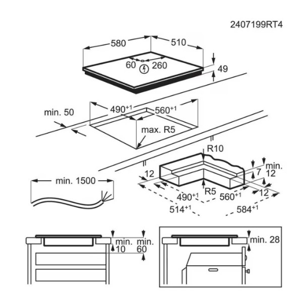 Taque de cuisson induction AEG TI64IB1AIB detail 2