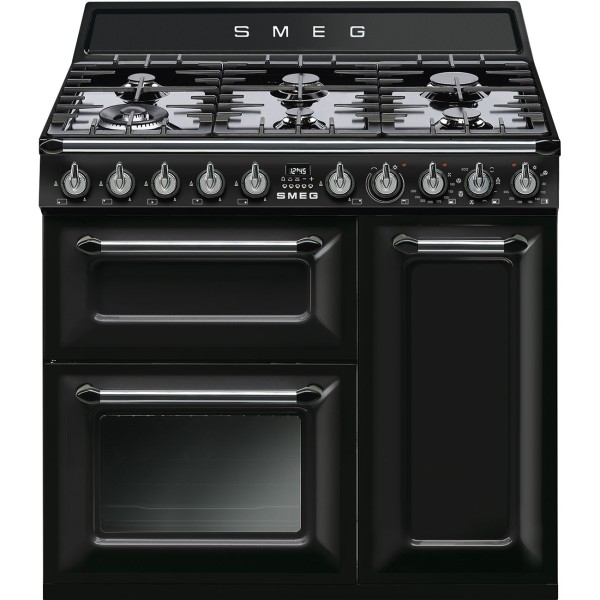 Cuisinière avec taque de cuisson au gaz Smeg TR93BL/ vooraanzicht