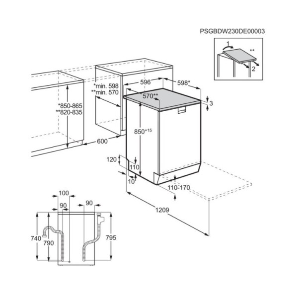 Lave-vaisselle pose libre AEG FFB76717PM/inox* detail 2