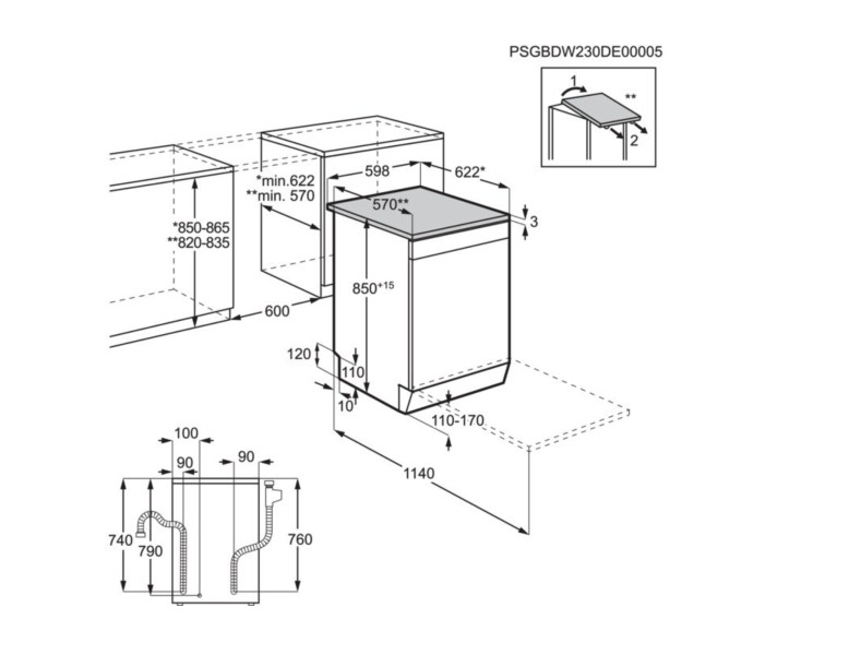 Lave-vaisselle pose libre AEG FFB74907ZM/inox detail 4