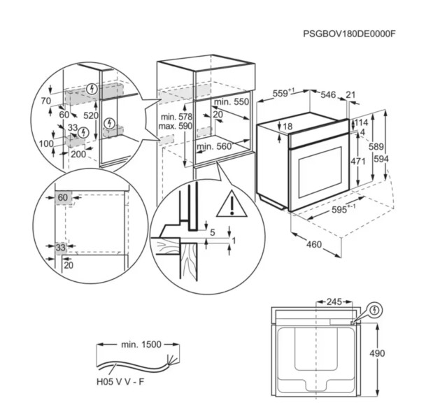 Multifunctie oven AEG OS6P50WAK/zwart detail 1