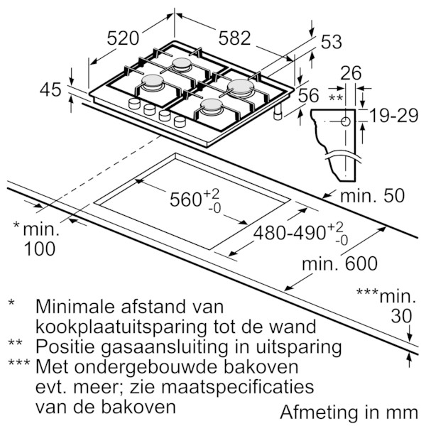 Kookplaat  gas Siemens EG6B5PK90 detail 5