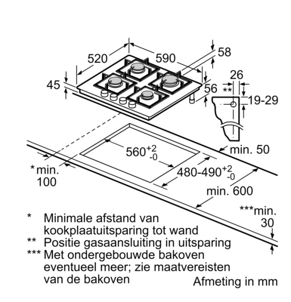 Kookplaat  gas Bosch PNP6B6K40 detail 3