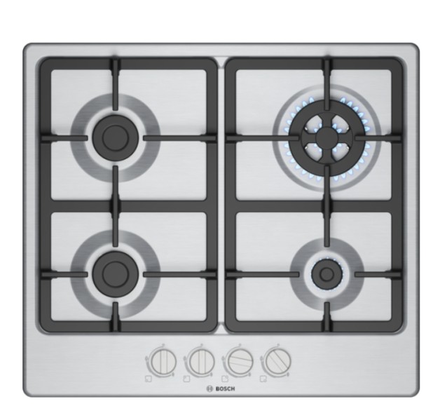 Kookplaat  gas Bosch PGH6B5K90 vooraanzicht