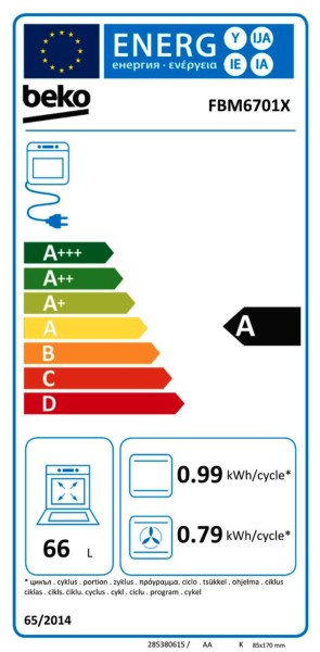Fornuis vitrokeramische kookplaat Beko FBM6701X/INOX detail 2
