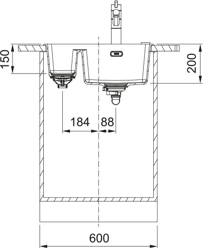 Anderhalve spoelbak Franke MRG160MBR1/ACTIE detail 2