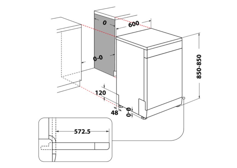 Lave-vaisselle pose libre Whirlpool WH7FA14BN7A0X detail 5