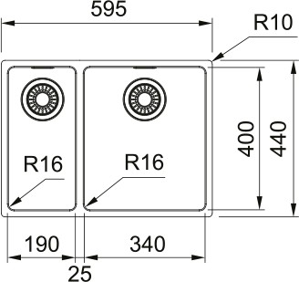 Anderhalve spoelbak Franke MRX160R1/ACTIE detail 1