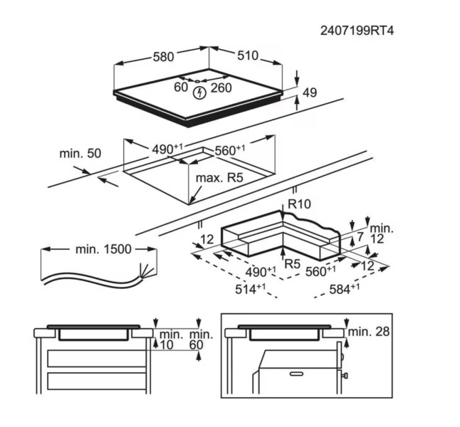 Taque de cuisson induction AEG TO64IA0AIT/saphiermatt detail 1