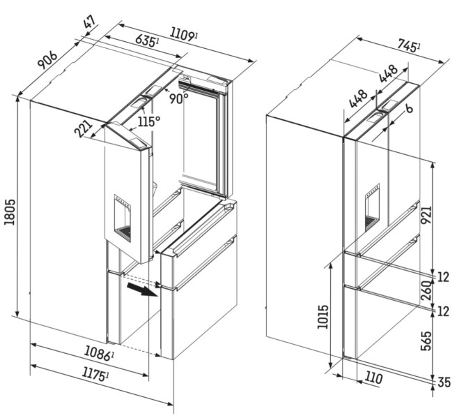Side/Side + 3 et 4 portes Liebherr MBBSDI955620 detail 3