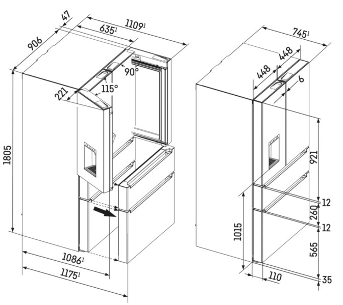 Side/Side + 3 et 4 portes Liebherr MBSDDI955620 detail 2