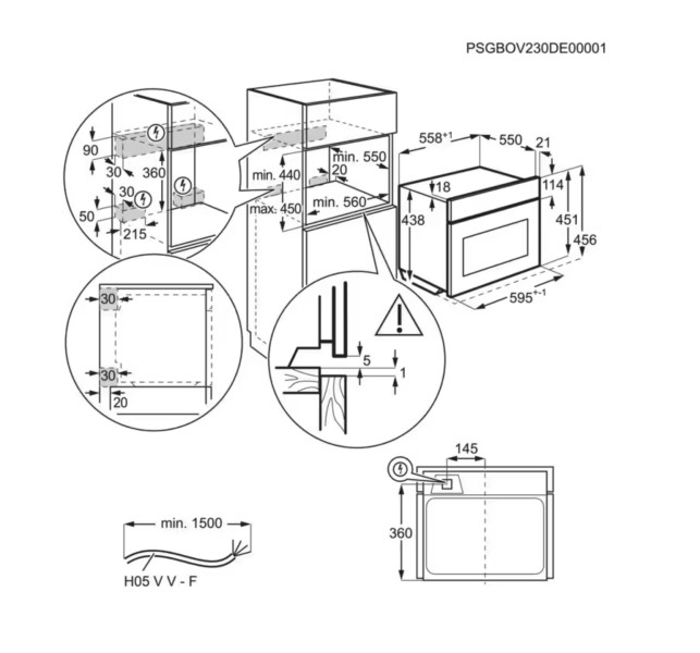 Four air pulsé/multifonction AEG OU5AB2W0CK/zwart detail 2