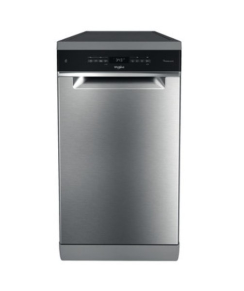 Lave-vaisselle pose libre Whirlpool WH6FB10BS7A0X/45cm breed/energielabel B vooraanzicht