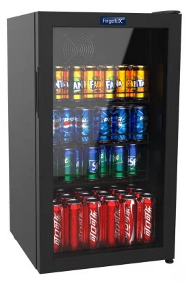 Flessenkoeler/ glazen of volle deur Frigelux D95 vooraanzicht