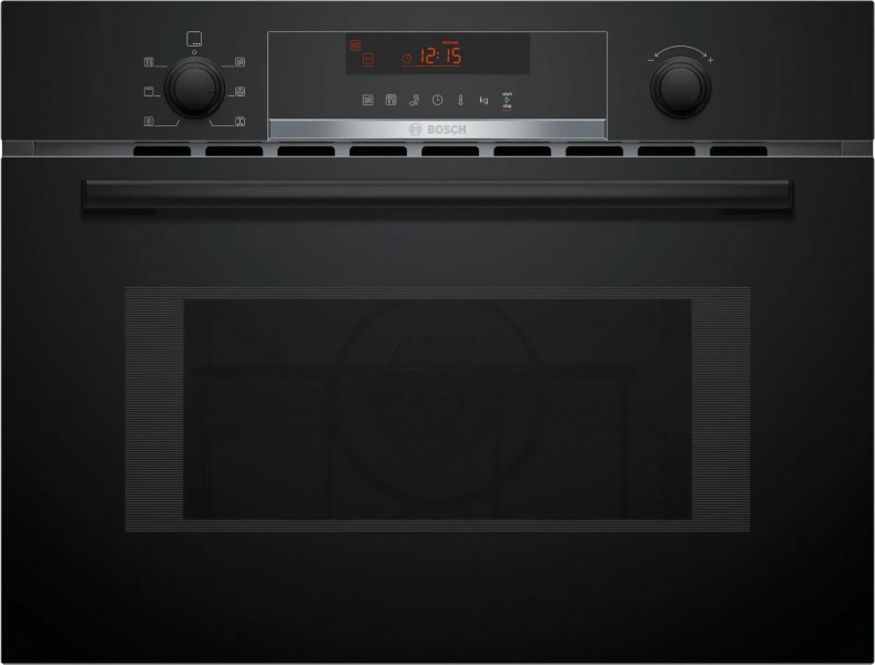 Combi : oven + microgolf Bosch CMA583MB0/rode display vooraanzicht