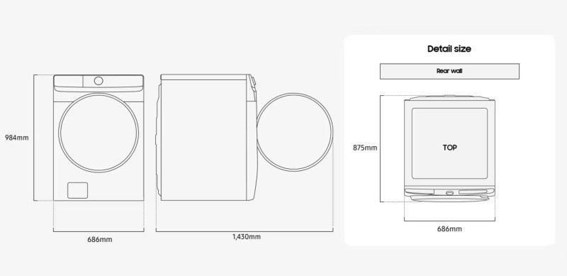 Wasmachine Samsung WF20DG8650BWU3 detail 1