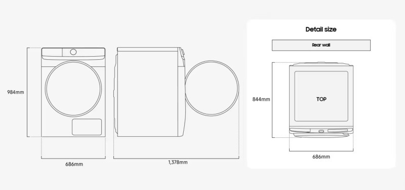 Droogkast Samsung DV16DG8600BWU3 / WIT detail 1