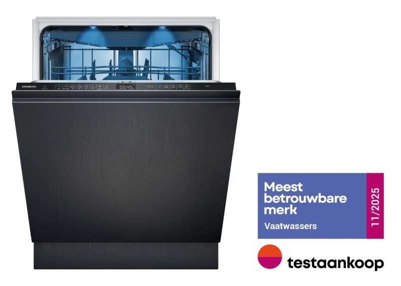 Vaatwasser volledig integreerbaar 60cm Siemens SN65EX12CE vooraanzicht