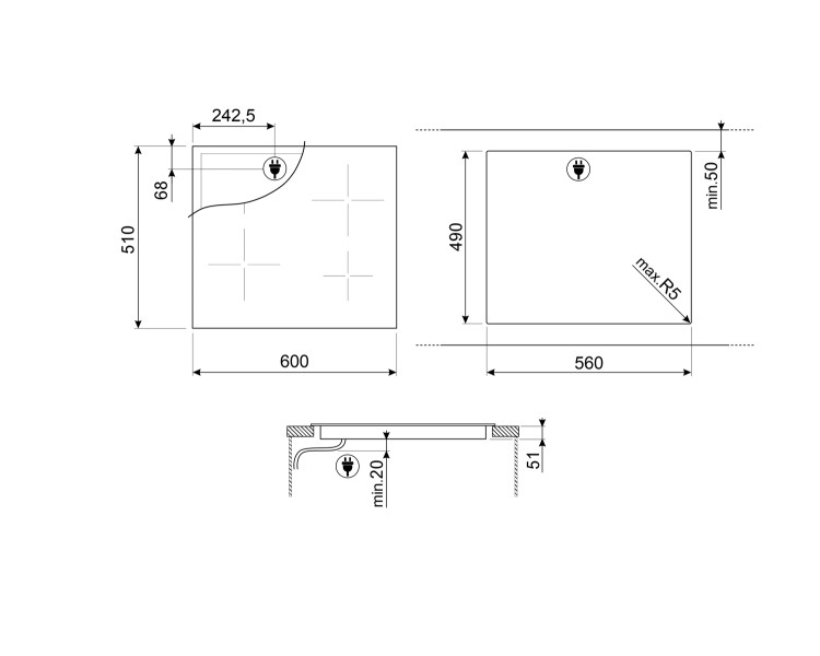 Kookplaat vitrokeramisch Smeg SE264TD1 detail 5