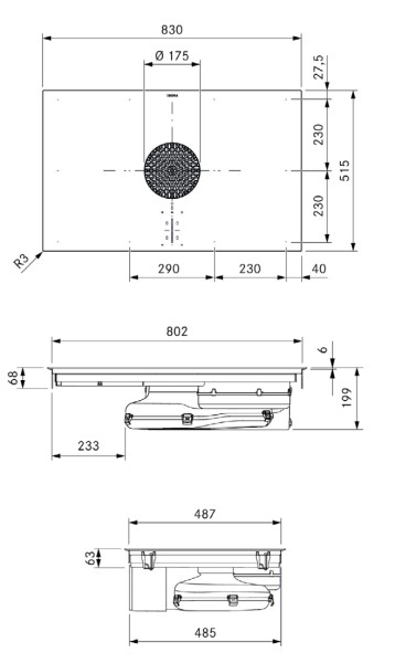 Taque de cuisson avec hotte intégrée Bora PUXU2R detail 1