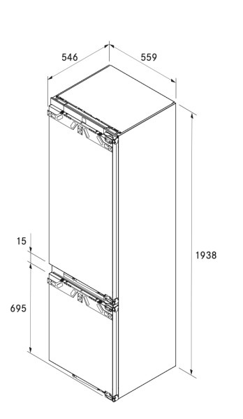 Combiné réfrigérateur/congélateur intégrable Bora C194KGS2 detail 1