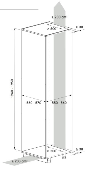 Combiné réfrigérateur/congélateur intégrable Bora C194KGS2 detail 2