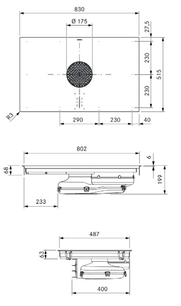 Taque de cuisson avec hotte intégrée Bora PUXA2R detail 1