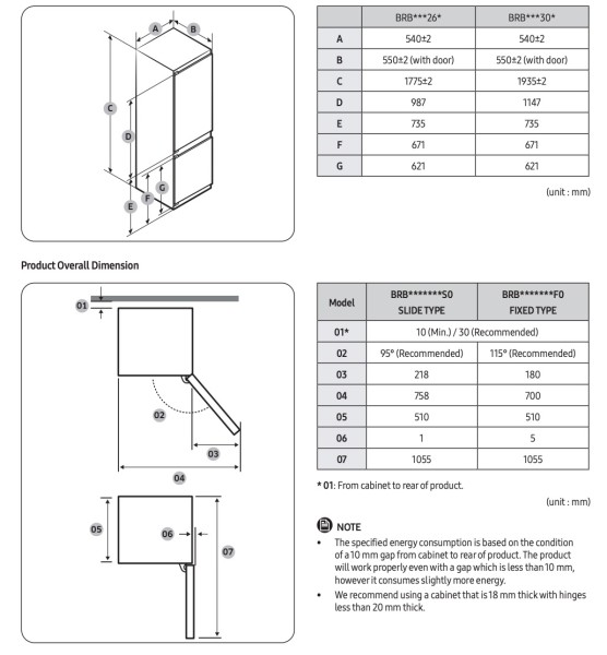 Koelvriescombinaties inbouw Samsung BRB80F30AES0EF detail 4