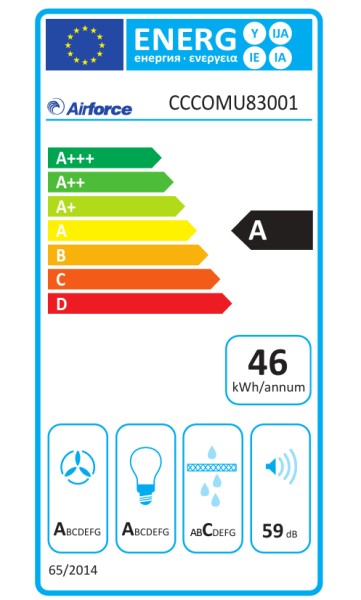 Dampkap inbouwgroep Airforce COMPACTUPWH detail 2