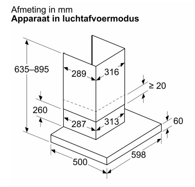 Dampkap wand/schouw Siemens LC65BCC30 detail 3