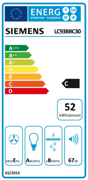 Hotte cheminée Siemens LC93BBC30 detail 4