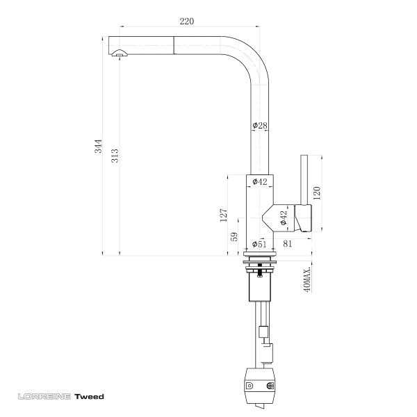 Robinet mono-commande Lorreine TWEED-XX detail 1