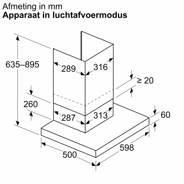 Dampkap wand/schouw Bosch DWB65CC60 detail 5