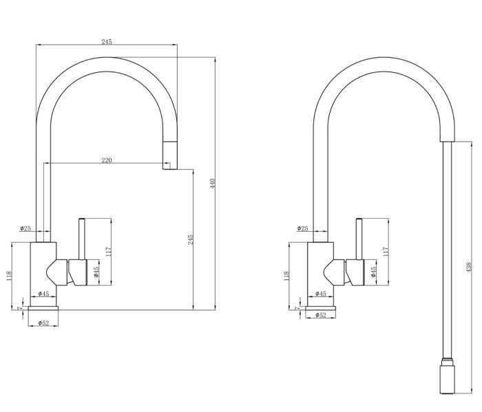 Robinet mono-commande Caressi CA125IIU detail 1