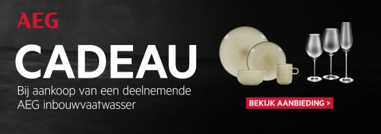 Gratis servies- of glazenset - van de fabrikant aeg, na aankoop toestel bij loeters