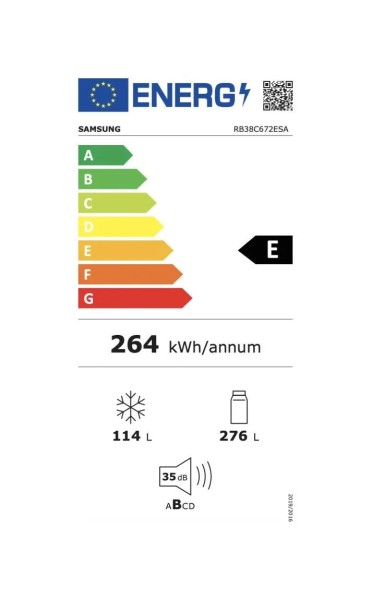 Combiné réfrigérateur/congélateur Samsung RB38C672ESA detail 1