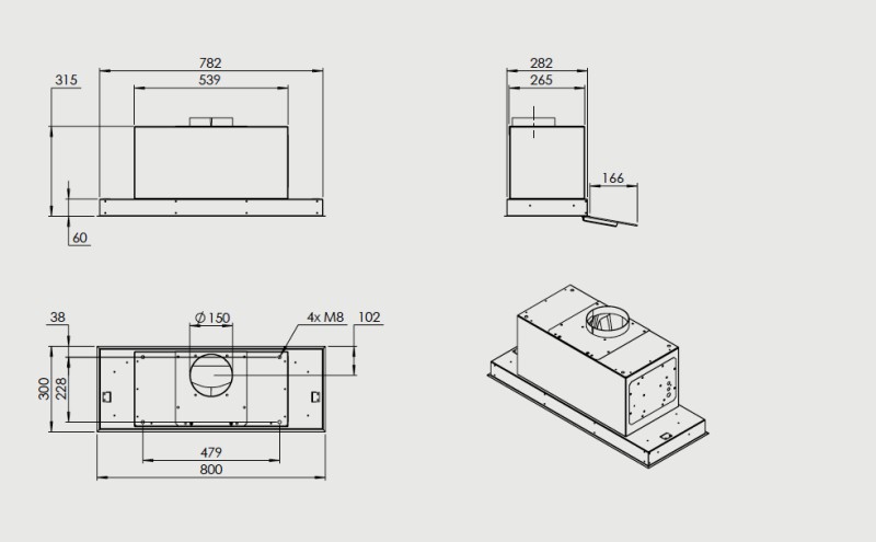 Hotte groupe aspirant Venduro FA80WIT detail 1
