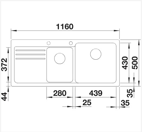Evier 1 1/2 bassin Blanco 525779 detail 1