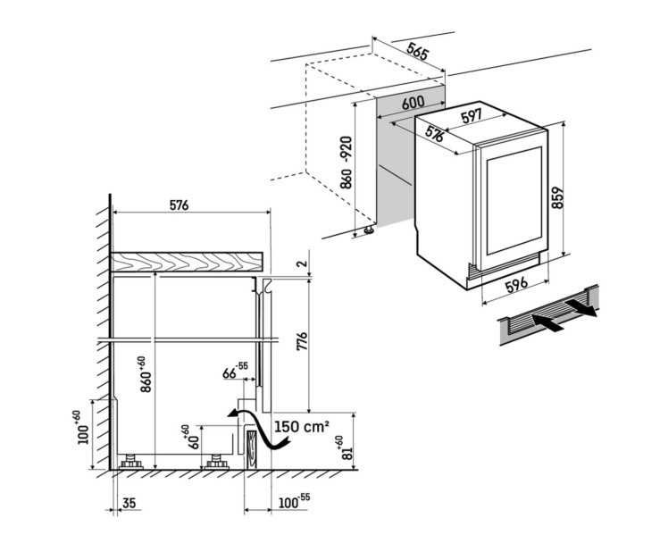 Frigo encastrable sous plan de travail Liebherr UBCGB373120 detail 3