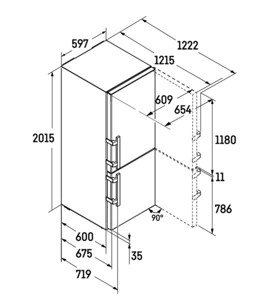 Combiné réfrigérateur/congélateur Liebherr CBNBSA20575I24 detail 2