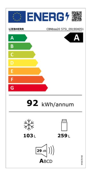 Combiné réfrigérateur/congélateur Liebherr CBNBSA20575I24 detail 3