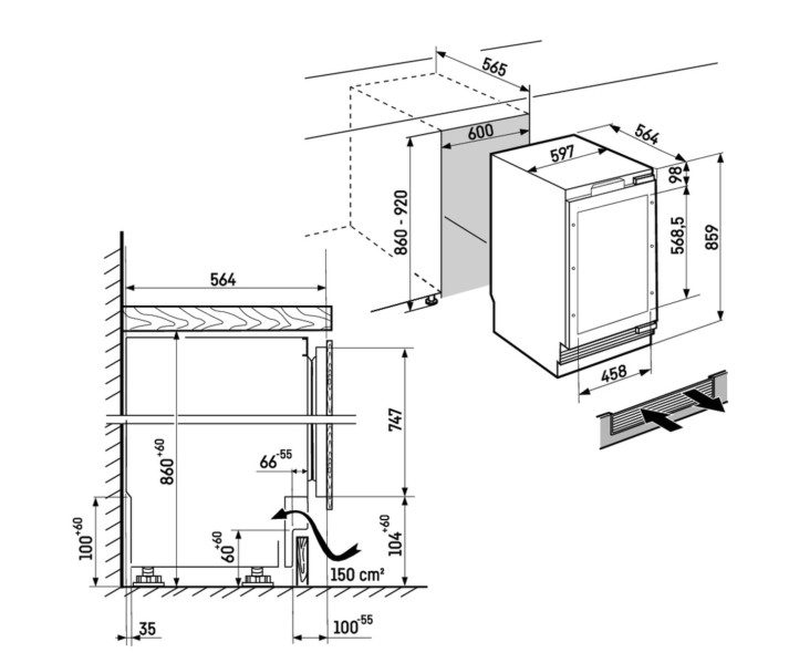 Koelkast inbouw onder werkblad Liebherr UBCPR376I20 detail 3
