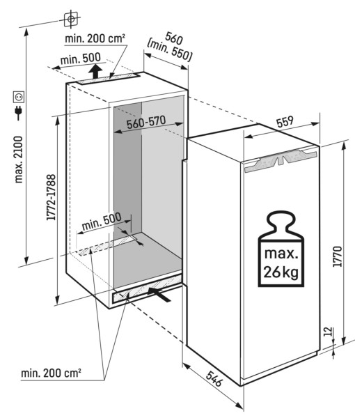 Frigo intégrable hauteur 176-179cm Liebherr IRBC512020 detail 1