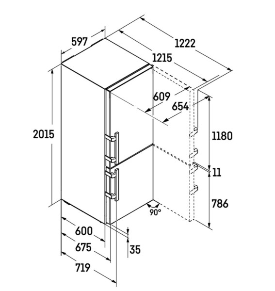 Combiné réfrigérateur/congélateur Liebherr CNA571320 detail 2