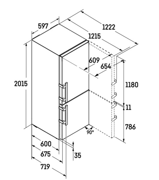 Combiné réfrigérateur/congélateur Liebherr CBNDGC573320 detail 2